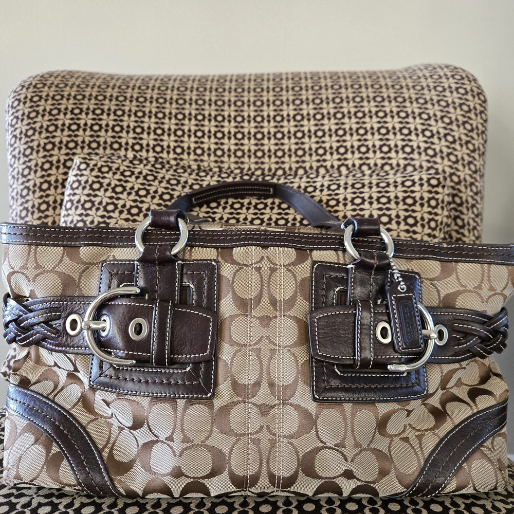 Coach Brown and Tan Satchel
